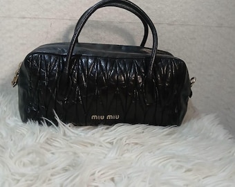 Miu Miu Matallase Leather Handbag