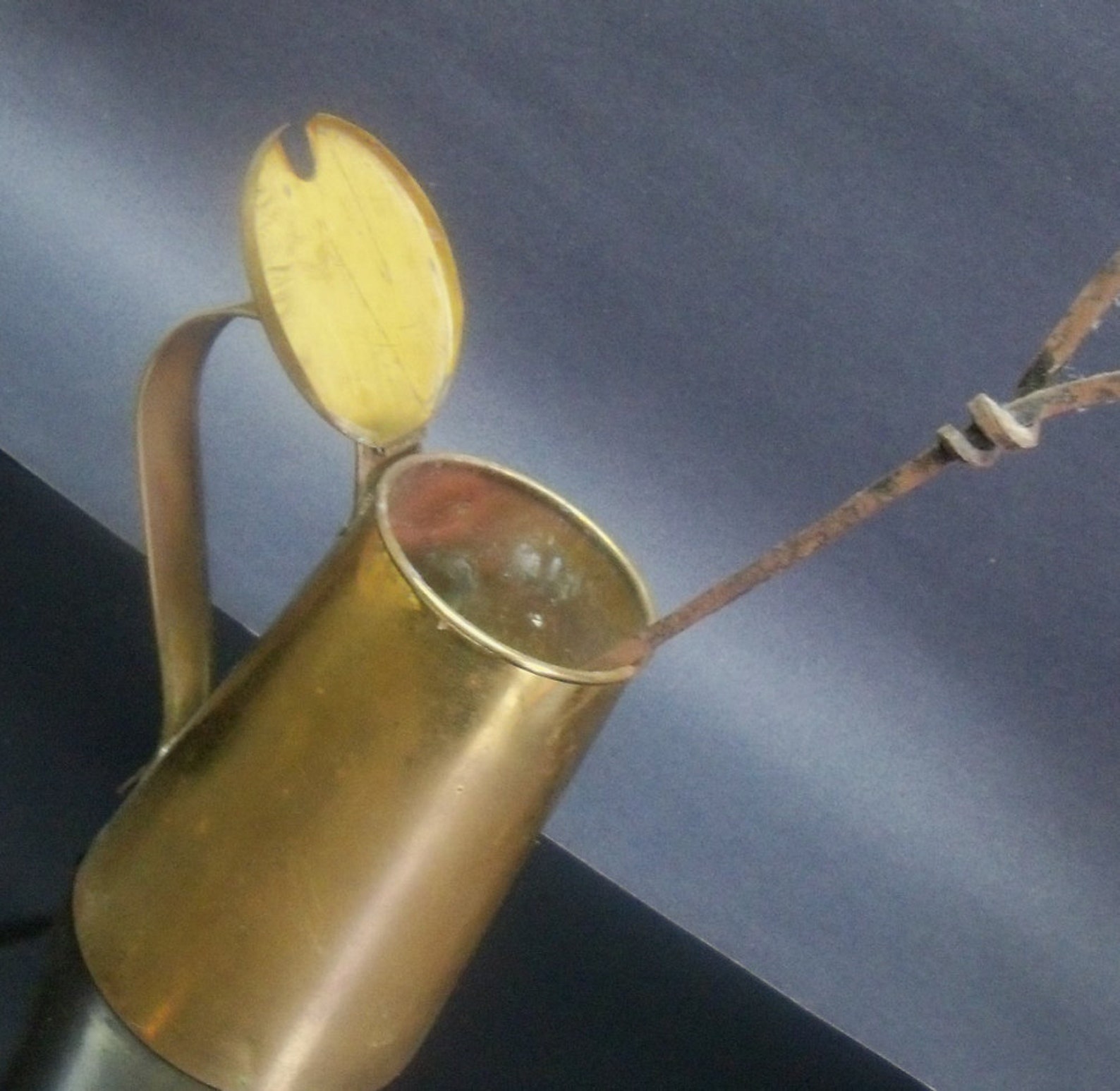 Antique brass Fire Starter Oil pitcher with Lid Great Patina Etsy