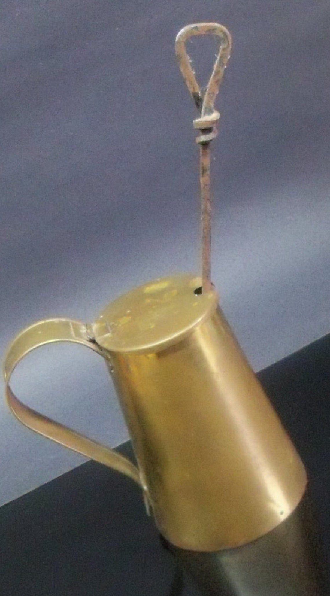 Antique brass Fire Starter Oil pitcher with Lid Great Patina Etsy