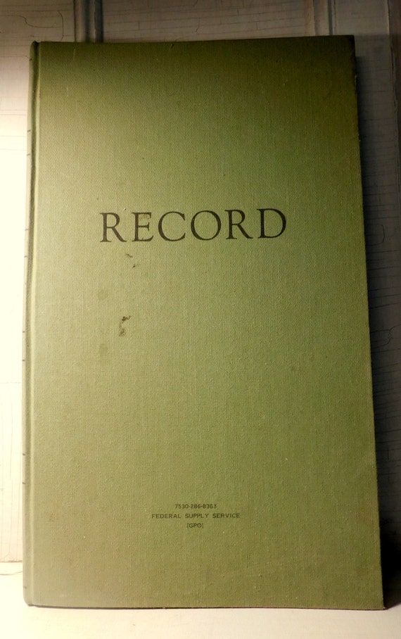 Vintage Record Keeping Book Journal Lined Pages FREE SHIPPING Etsy