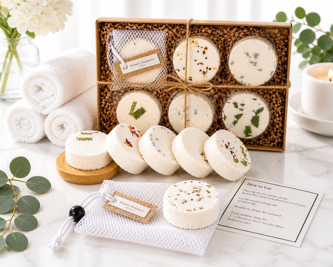 Shower Steamers 6-pack With Wooden Tray | Essential Oil Aromatherapy ...