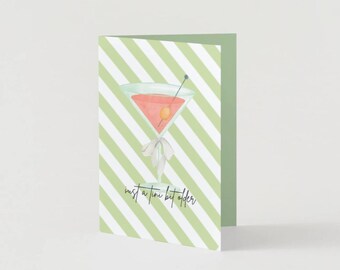 Just a Tini bit older Birthday card/Martini Birthday card/Bow Card/Watercolour Card