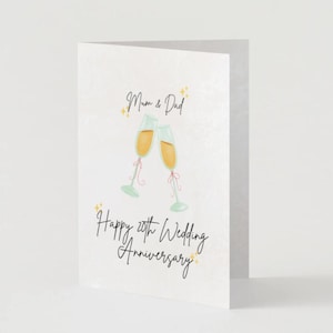 Carte d'anniversaire de mariage papa et maman, personnalisée