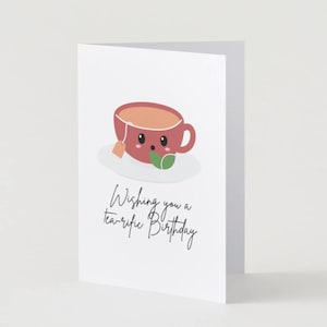 Desejando a você um cartão de aniversário divertido/cartão de aniversário engraçado/cartão de aniversário com tema de chá/cartão de desenho animado/personalização