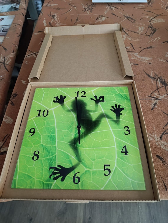 Stikla pulkstenisD350*350mm, Glass Wall Clock, Size: D350×350mm