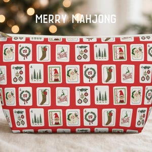 Mahjong-Steinbeutel: Reißverschlusstasche für Mahjong-Steine, Mahjong-Zubehör, Geschenkidee für Mahjong-Fans, Kleinigkeit für den Nikolausstiefel, Kosmetik- und Reisetasche