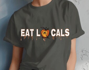 Eat Local Mom Shirt: Surreal Apple Graphic Tee, Funny Breastfeeding Gift for Moms