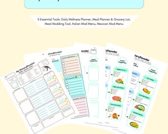 Dietary Decoder Bundle: Meal Planner, Tracker, Grocery List (Digital Download)