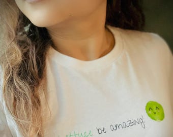 Lettuce Be Amazing Tee | Funny Food Pun T-Shirt | Women's Relaxed Fit Cotton Tee
