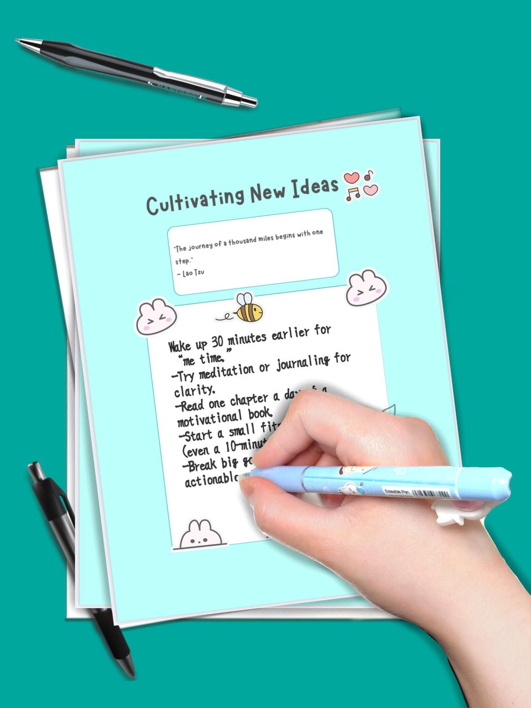 Motivational Quote Notes PDF: Printable Digital Journal (editable) - Etsy