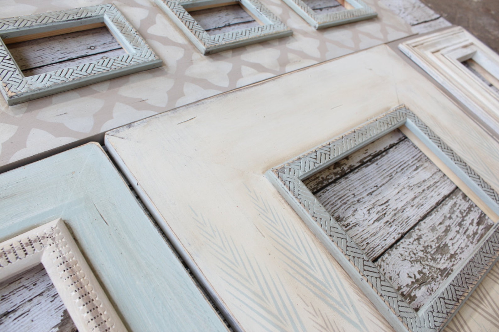 Set of 4 Distressed Picture Frames in Perfect Greige Etsy