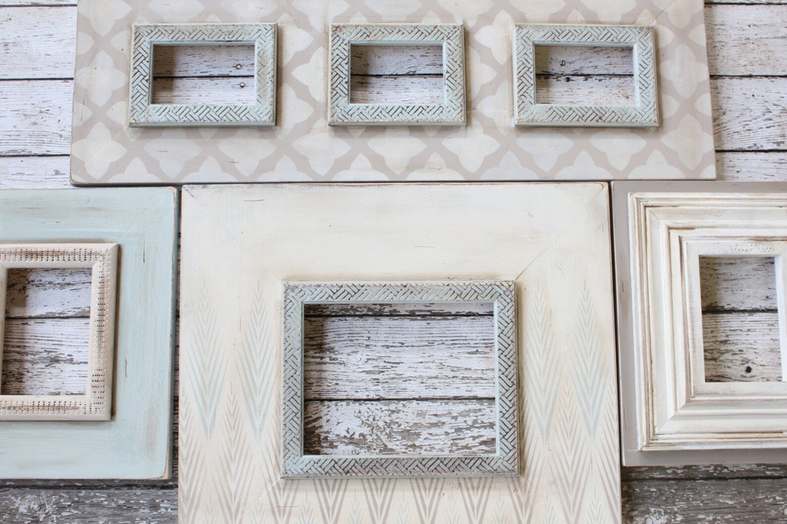 Set of 4 Distressed Picture Frames in Perfect Greige Etsy