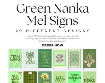 Punjabi Wedding Sign Template: Bright Pastel Colors (20-Pack Digital Download)
