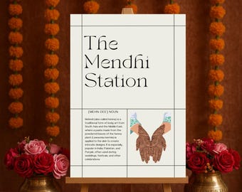 Mehndi Station Sign: Indian Wedding Henna Art (Digital Download)