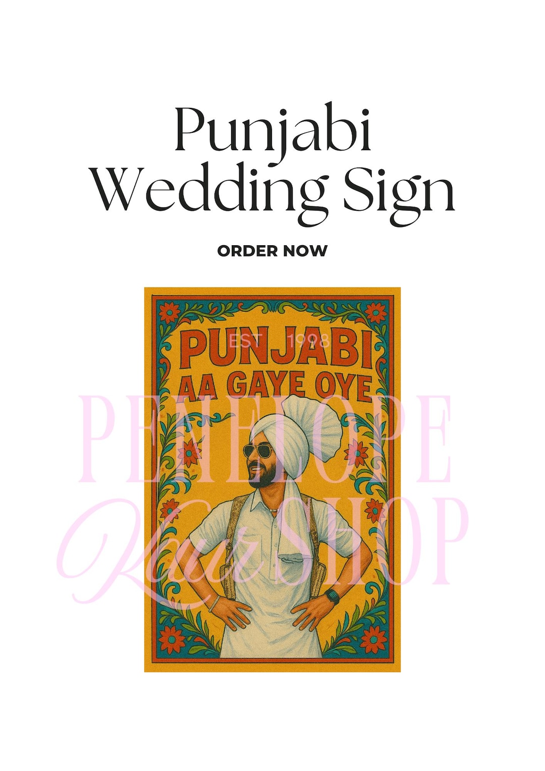 Oye Sign Punjabi Aa Gaye Oye Sign: Jago Wedding Entrance Decor (printable ...