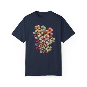Plumeria T-Shirt - Hawaii Flower Unisex Garment-Dyed Tee, Floral Graphic Shirt, Summer Vacation Top, Beach Vibes Apparel, Tropical Nature