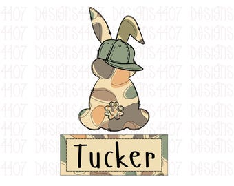 Camo Easter Bunny PNG, Boys Easter Shirt Design, Sublimation Designs with Name Plate Box, Easter png Design