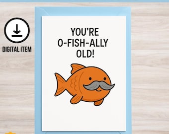Funny 30th Birthday Card for Him: Printable Pun Greeting Card (5x7" Jpeg, Png, PDF)