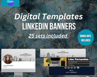 LinkedIn Banner Canva Templates – 25 Professionelle Social Media Headers | Digital Download