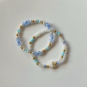 Beachy Summer Bracelets, Stackable Bracelets, Matching Bracelets, Boho, Summer Bracelet Set, Seashell Bracelet, Elegant, Gifts for her
