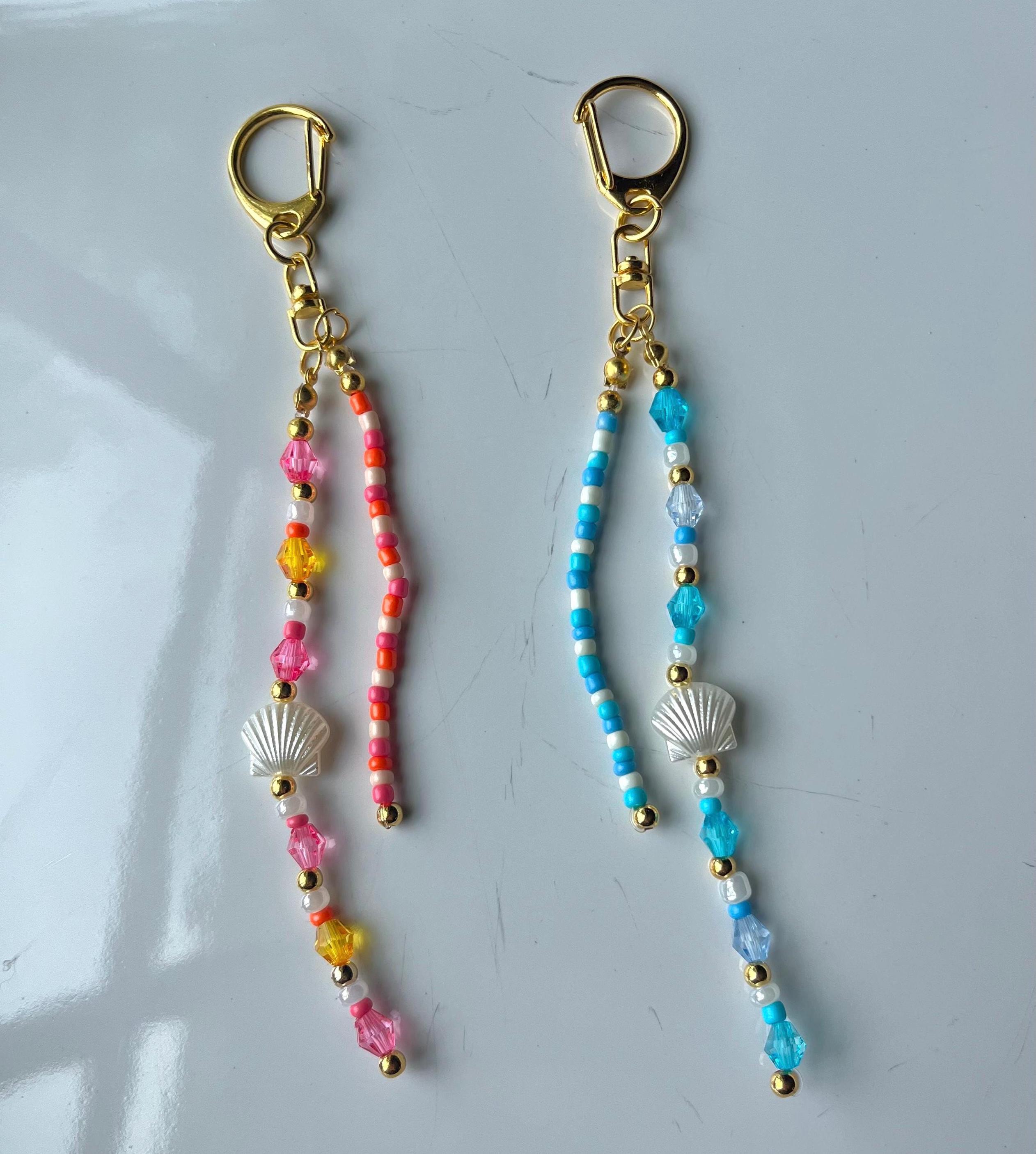 Beachy Bag Charm, Keychain, Bag Clip, Beaded, Summer Keychain, Handmade, Gifts for her, Gifts for friends, Matching Keychains