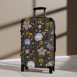 Floral Design Suitcase: Stylish Carry-On Luggage for Travel Lovers