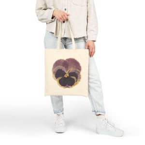 Canvas draagtas bloemen | Milieuvriendelijke draagtas voor winkelen, gym, strand, reizen en cadeau