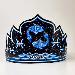 Pisces Zodiac Paper Birthday Crown Digital Download PDF