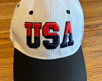 White and Black USA Hat