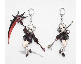 Anime Game Keychain, Genshin Arlecchino Pendant Keyring, Gamer Gift, Cosplay Collectible, Unique Keyring