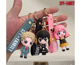 SPY×FAMILY Keychain, Anime Pvc Silicone Keyring, Kawaii Backpack Decoration Pendant