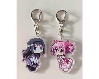 Anime Puella Magi Madoka Magica Keychain, Kaname - Akemi Character Keychain
