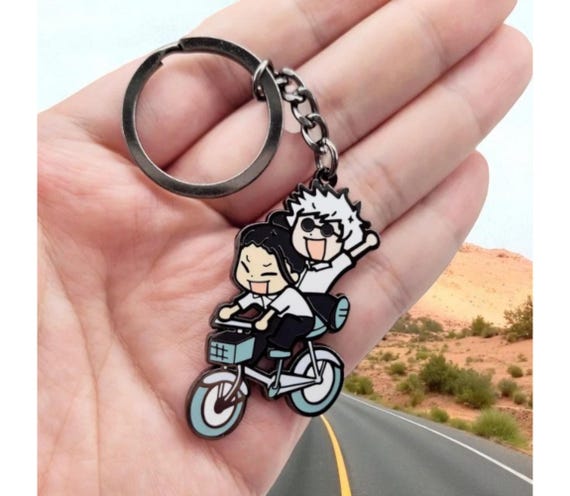 Jujutsu Kaisen Gojo & Geto Keychain  Anime Key Ring Backpack Charm Car Accessory Gift for Fans