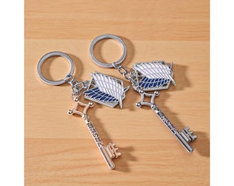Anime Attack On Titan Keychain, Wings Of Freedom Keychain, Scouting Legion Emblem Keychain