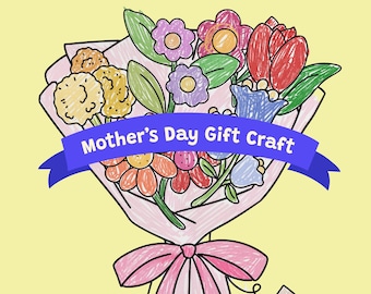Mother’s Day Flower Bouquet Craft Printable for Preschool Kids