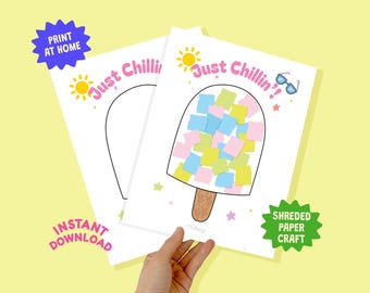 Manualidad de paleta imprimible / Actividad artística preescolar de verano