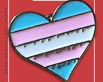 Trans Rights Pin | Trans Heart | LGBTQ+ Pin | Pride Pin | Equality Pin | Inclusive Pin | Friendship Gift | Backpack Pin | Clothing Pin