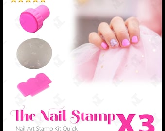Kit de tampons nail art pour enfants et adultes - Ensemble d'outils de création d'ongles DIY amusant et facile