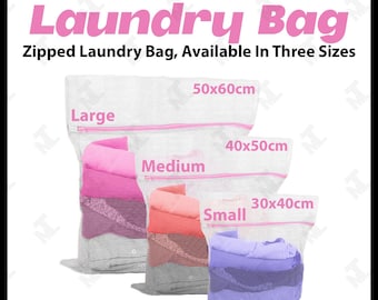 LINGE Sacs Filet de lavage 3 tailles Mesh Soutien-gorge Chaussettes Lingerie Vêtements Sac de lavage ZIPPÉ