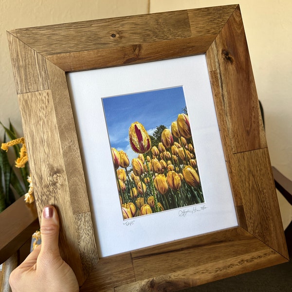 Framed and Embroidered 'Tulips' Photograph