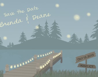 Save the Date Lakeside Wedding Digital File