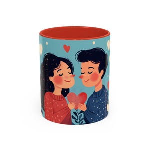 Romantic Heart Art Coffee Mug, Perfect Gift for Valentine&#39;s Day, Couples, Love, Engagement, Cozy Home Vibe