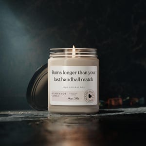 Scented Soy Candle - Perfect Gift for Sports Lovers, Long-Lasting Relaxation, Unique Home Decor, Handball Inspired, Sports Room Accessory