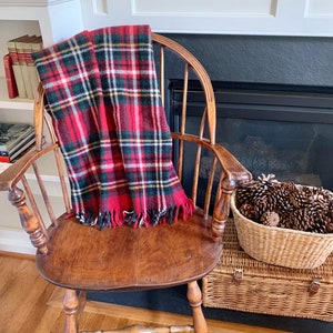 Red Plaid Blanket Stewart Tartan Vintage