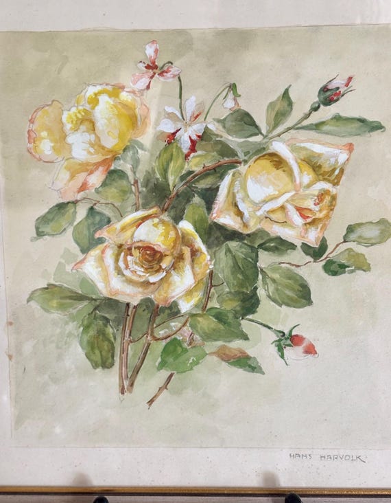 額入りの黄色い薔薇の絵 バラフレーム_イエロー：イラスト無料