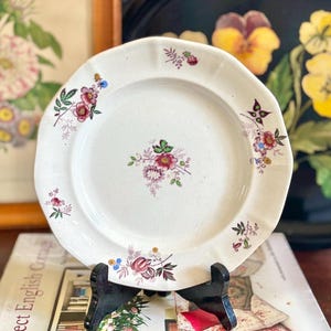 Antique Floral Plate Ironstone