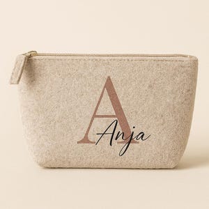 Kosmetiktasche Filz | Schminktasche personalisiert | Geschenkidee | Kulturbeutel | Kosmetikbeutel mit Namen | Filztasche mit Name