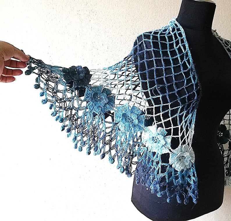 floral crochet shawl