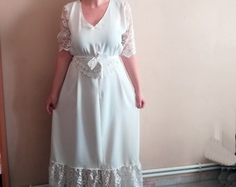 White long dress with lace boho wedding dress women's loose dress for summer