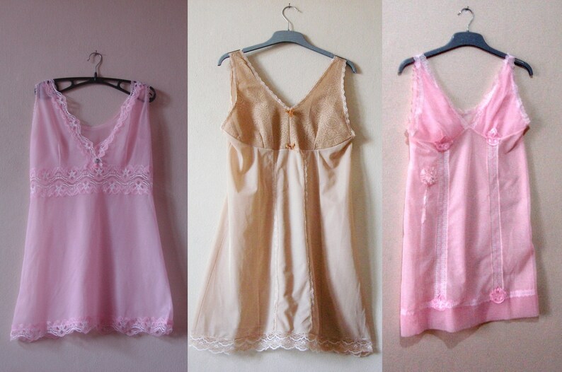 Naylon slips Vintage Full Slip Under Dress Slip Short Mini Etsy